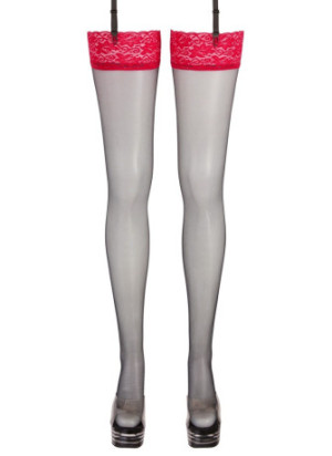 Stockings with Red Lace